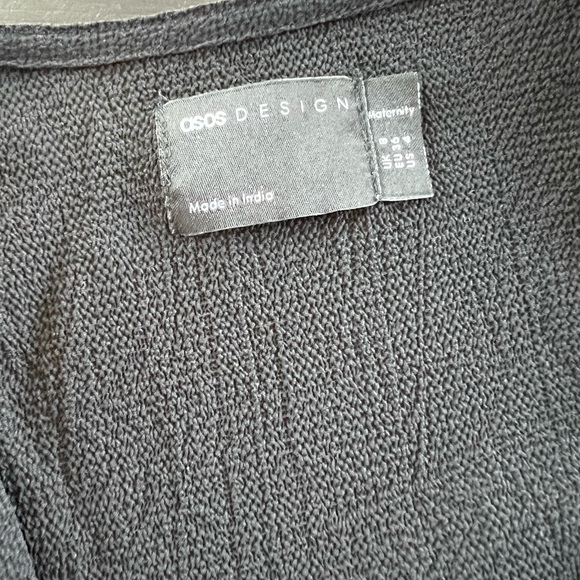 ASOS DESIGN Maternity tie front button up midi dress in black - never worn - Picture 2 of 4